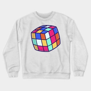 Rubic Cube Cartoon Illustration Crewneck Sweatshirt